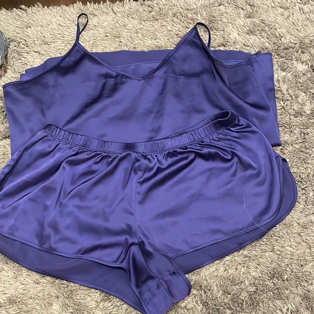 purple silk pajama set